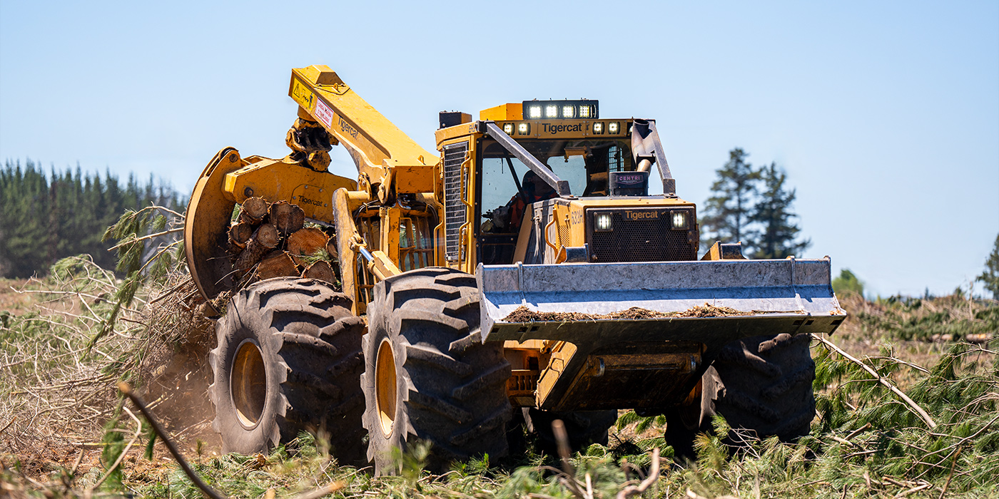 Doña Isidora’s Tigercat 632H skidder operating in Chile.