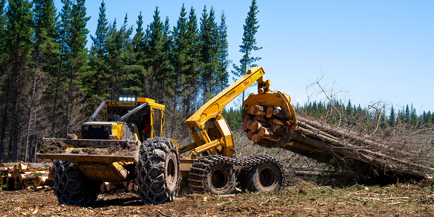 Tigercat 635H bogie skidder