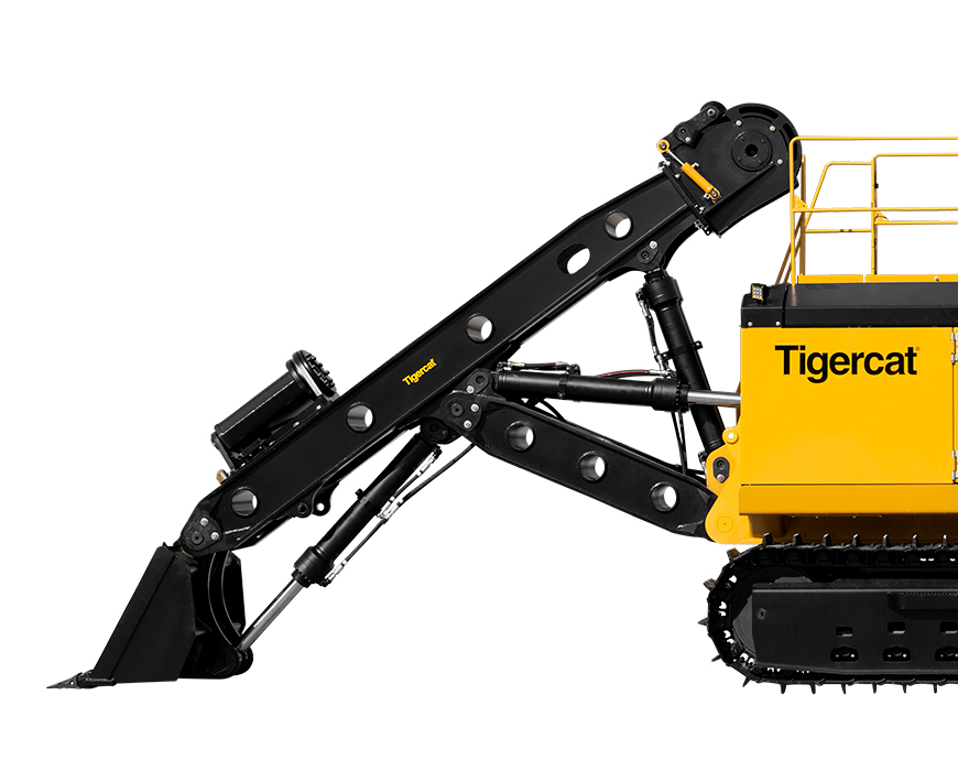 Close up image of a Tigercat 120 winch assist's boom